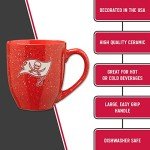 Rico Industries NFL Football Tampa Bay Buccaneers Primary 16 oz Team Color Laser Engraved Ceramic Coffee Mug 16oz