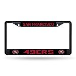 Rico Industries NFL Football San Francisco 49ers Black Chrome Frame with Printed Inserts 12" x 6" Car/Truck Auto Accessory