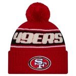 New Era Unisex-Adult NFL Official Sideline Team Logo Sherpa Striped Pom Beanie Cold Weather Knit Hat (San Francisco 49ers - Red)