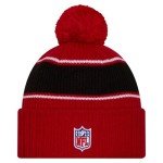 New Era Unisex-Adult NFL Official Sideline Team Logo Sherpa Striped Pom Beanie Cold Weather Knit Hat (San Francisco 49ers - Red)