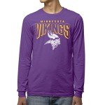 Junk Food Clothing x NFL - Minnesota Vikings - Bold Logo - Unisex Adult Long Sleeve T-Shirt for Men and Women - Size Large