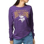 Junk Food Clothing x NFL - Minnesota Vikings - Bold Logo - Unisex Adult Long Sleeve T-Shirt for Men and Women - Size Large