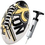 Franklin Sports NFL New Orleans Saints Football - Youth Mini Football - 8.5" Junior Size Ball - SPACELACE Easy Grip Texture- Perfect for Kids