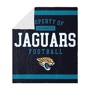 FOCO Jacksonville Jaguars NFL Team Property Of Sherpa Fleece Blanket