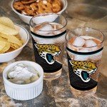 Rico Industries NFL Football Jacksonville Jaguars 16 oz Pint Glasses with Digitally Printed Logo, Practical Set of 2 Classic Drinking Glasses, for Fans, Dishwasher Safe
