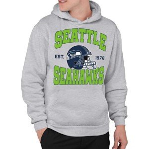 Junk Food Clothing x NFL - Seattle Seahawks - Team Helmet - Unisex Adult Pullover Fleece Hoodie for Men and Women - Size Medium