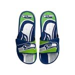 FOCO Seattle Seahawks NFL Mens Colorblock Big Logo Gel Slides - M
