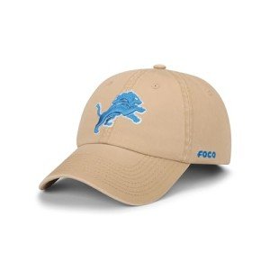 FOCO Men's Detroit Lions-Khaki Cap NFL Logo Casual Hat, Team Color