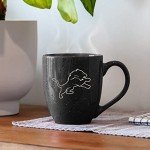 Rico Industries NFL Football Detroit Lions Primary 16 oz Team Color Laser Engraved Ceramic Coffee Mug