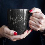 Rico Industries NFL Football Detroit Lions Primary 16 oz Team Color Laser Engraved Ceramic Coffee Mug