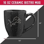 Rico Industries NFL Football Detroit Lions Primary 16 oz Team Color Laser Engraved Ceramic Coffee Mug