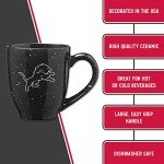 Rico Industries NFL Football Detroit Lions Primary 16 oz Team Color Laser Engraved Ceramic Coffee Mug