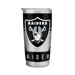 Rico Industries NFL Football Las Vegas Raiders 20oz Stainless Steel Tumbler with Lid - Great For Coffee, Tea, Water or Cocktails