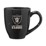 Rico Industries NFL Football Las Vegas Raiders Raider Nation 16 oz Team Color Laser Engraved Speckled Ceramic Coffee Mug