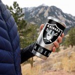 Rico Industries NFL Football Las Vegas Raiders 20oz Stainless Steel Tumbler with Lid - Great For Coffee, Tea, Water or Cocktails