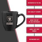 Rico Industries NFL Football Las Vegas Raiders Raider Nation 16 oz Team Color Laser Engraved Speckled Ceramic Coffee Mug