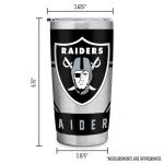 Rico Industries NFL Football Las Vegas Raiders 20oz Stainless Steel Tumbler with Lid - Great For Coffee, Tea, Water or Cocktails