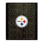 Pegasus Sports NFL Echo Team Wordmark Plush Blanket- Pittsburgh Steelers, Team Color, 60x70