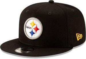 New Era NFL 9FIFTY Team Color Adjustable Snapback Hat Cap - One Size (US, Alpha, One Size, Pittsburgh Steelers - Black)