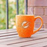 Rico Industries NFL Football Miami Dolphins Primary 16 oz Team Color Laser Engraved Ceramic Coffee Mug