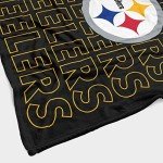 Pegasus Sports NFL Echo Team Wordmark Plush Blanket- Pittsburgh Steelers, Team Color, 60x70