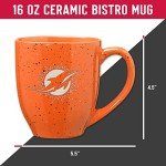 Rico Industries NFL Football Miami Dolphins Primary 16 oz Team Color Laser Engraved Ceramic Coffee Mug