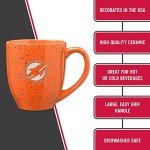 Rico Industries NFL Football Miami Dolphins Primary 16 oz Team Color Laser Engraved Ceramic Coffee Mug
