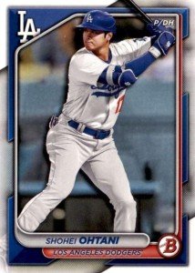 Shohei Ohtani 2024 Bowman Baseball Series Mint Card #33 made by Topps One of the First cards picturing him in his new White Los Angeles Dodgers Jersey
