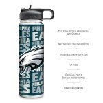 Rico Industries NFL Football Philadelphia Eagles 22oz Stainless Steel Tumbler with Lid - Great For Coffee, Tea, Water or Cocktails