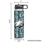 Rico Industries NFL Football Philadelphia Eagles 22oz Stainless Steel Tumbler with Lid - Great For Coffee, Tea, Water or Cocktails