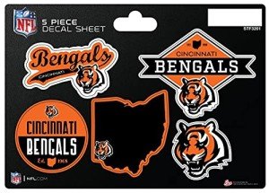 Rico Industries NFL Cincinnati Bengals 5-Piece Die-Cut Decal Sheet