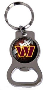 Rico Industries NFL Washington Commanders Bottle Opener Key Chain Metal Keychain - Beverage Bottle Opener With Key Ring - Pocket Size 5.5 X 1.5