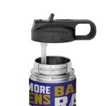 Rico Industries NFL Football Baltimore Ravens 22oz Stainless Steel Tumbler with Lid - Great For Coffee, Tea, Water or Cocktails