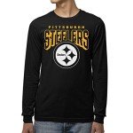 Junk Food Clothing x NFL - Pittsburgh Steelers - Bold Logo - Unisex Adult Long Sleeve T-Shirt for Men and Women - Size Large