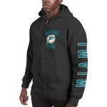 Junk Food Clothing x NFL - Miami Dolphins - MVP Zip Hoodie - Unisex Adult Full Zip Hooded Sweatshirt for Men and Women - Size Large
