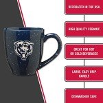 Rico Industries NFL Football Chicago Bears Primary 16 oz Team Color Laser Engraved Ceramic Coffee Mug