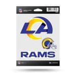 Rico Industries NFL Los Angeles Rams Die Cut Triple Spirit Sticker Sheet, One Size, Primary, 3-Piece