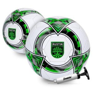 Franklin Sport MLS Austin FC Soccer Ball - Official Size 5 Soccer Ball - Regulation Size + Weight Soccer Ball for Kids + Adults - Boys + Girls Soccer Ball - Air Pump Included
