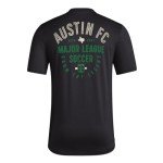 adidas Men's Short Sleeve Pre-Game T-Shirt, Black/Austin Fc, X-Large