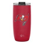 Simple Modern Officially Licensed NFL Tampa Bay Buccaneers 16oz Travel Coffee Tumbler with Flip Lid | Stainless Steel Cup | Football Gifts for Men, Women | Voyager Collection | Tampa Bay Buccaneers