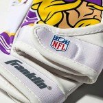 Franklin Sports Minnesota Vikings Youth NFL Football Receiver Gloves - Receiver Gloves for Kids - NFL Team Logos and Silicone Palm - Youth S/XS Pair