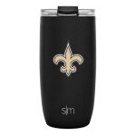 Simple Modern Officially Licensed NFL New Orleans Saints 16oz Travel Coffee Tumbler with Flip Lid | Stainless Steel Cup | Football Gifts for Men, Women | Voyager Collection | New Orleans Saints