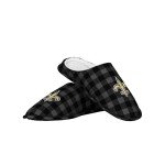 FOCO Men's NFL New Orleans Saints Sherpa Lined Buffalo Check Memory Foam Slippers, X-Large (13-14)