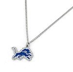 Aminco NFL Detroit Lions Team Logo Pendant Necklace, Silver, 4