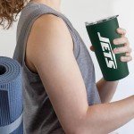 Rico Industries NFL Football New York Jets 18oz Soft Touch, Easy Grip Tumbler