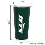 Rico Industries NFL Football New York Jets 18oz Soft Touch, Easy Grip Tumbler