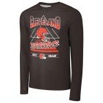FOCO NFL Men's Official Long Sleeve Helmet Logo Established Long Sleeve Performance T-Shirt (US, Alpha, X-Large, Regular, Regular, Cleveland Browns - Brown)