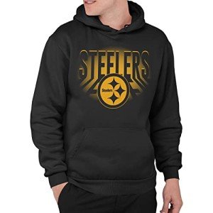 Junk Food Standard Spotlight Pullover Hoodie. Relaxed Unisex Fit, Pittsburgh Steelers-Black, 3X-Large