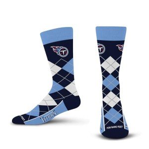 For Bare Feet NFL TENNESSEE TITANS Argyle Remix Premium Dress Sock Team Color OSFM