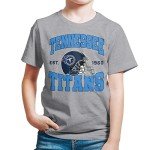 Junk Food Clothing x NFL - Tennessee Titans - Team Helmet - Kids Short Sleeve T-Shirt for Boys and Girls - Size Small
